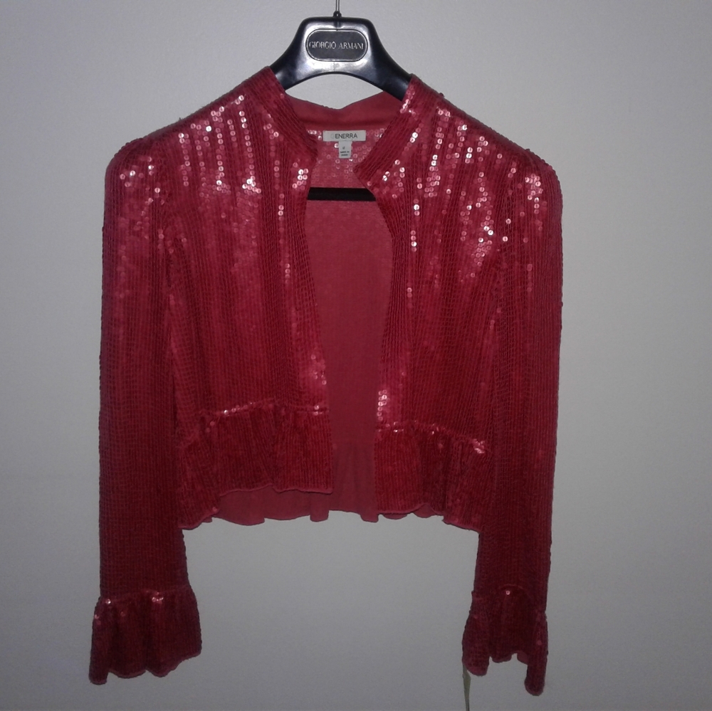 Generra Pink Sequined Bolero Size 12